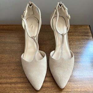 Cole Haan T Strap Suede Heels